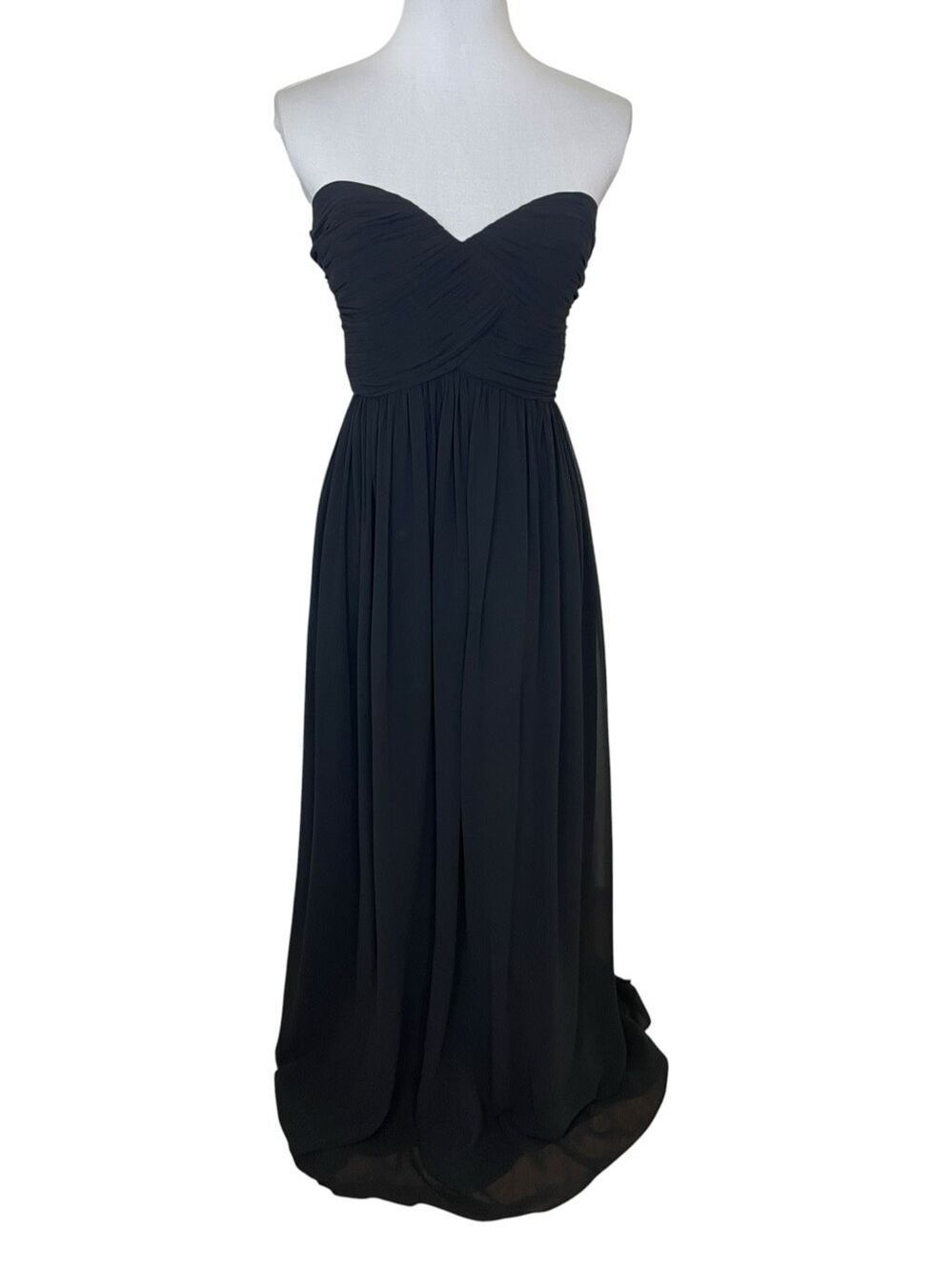 Donna Morgan Collection Sweetheart Neckline Chiffon Formal Gown Black Size 6